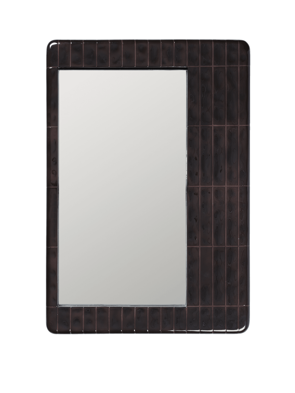 Miroir mural rectangulaire en béton fibre de verre marron foncé 59 x 4 x 85 cm Tiling - Ferm Living - The Cool Republic