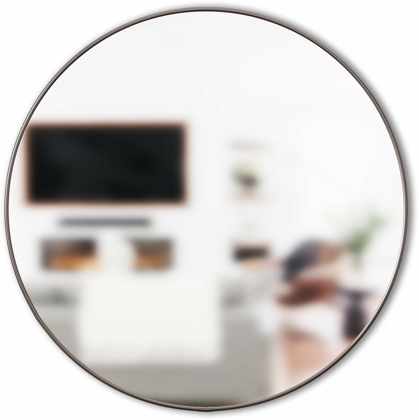 Miroir mural rond en bois MDF noir Hubba - Umbra - The Cool Republic