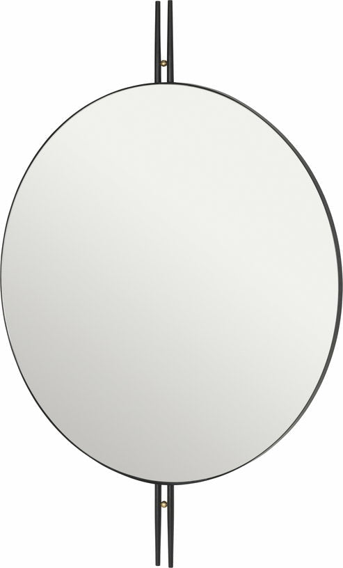 Miroir mural rond en laiton noir 80 cm IOI - Gubi - The Cool Republic