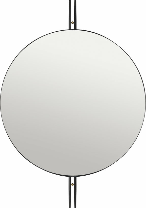 Miroir mural rond en laiton noir 80 cm IOI - Gubi - The Cool Republic