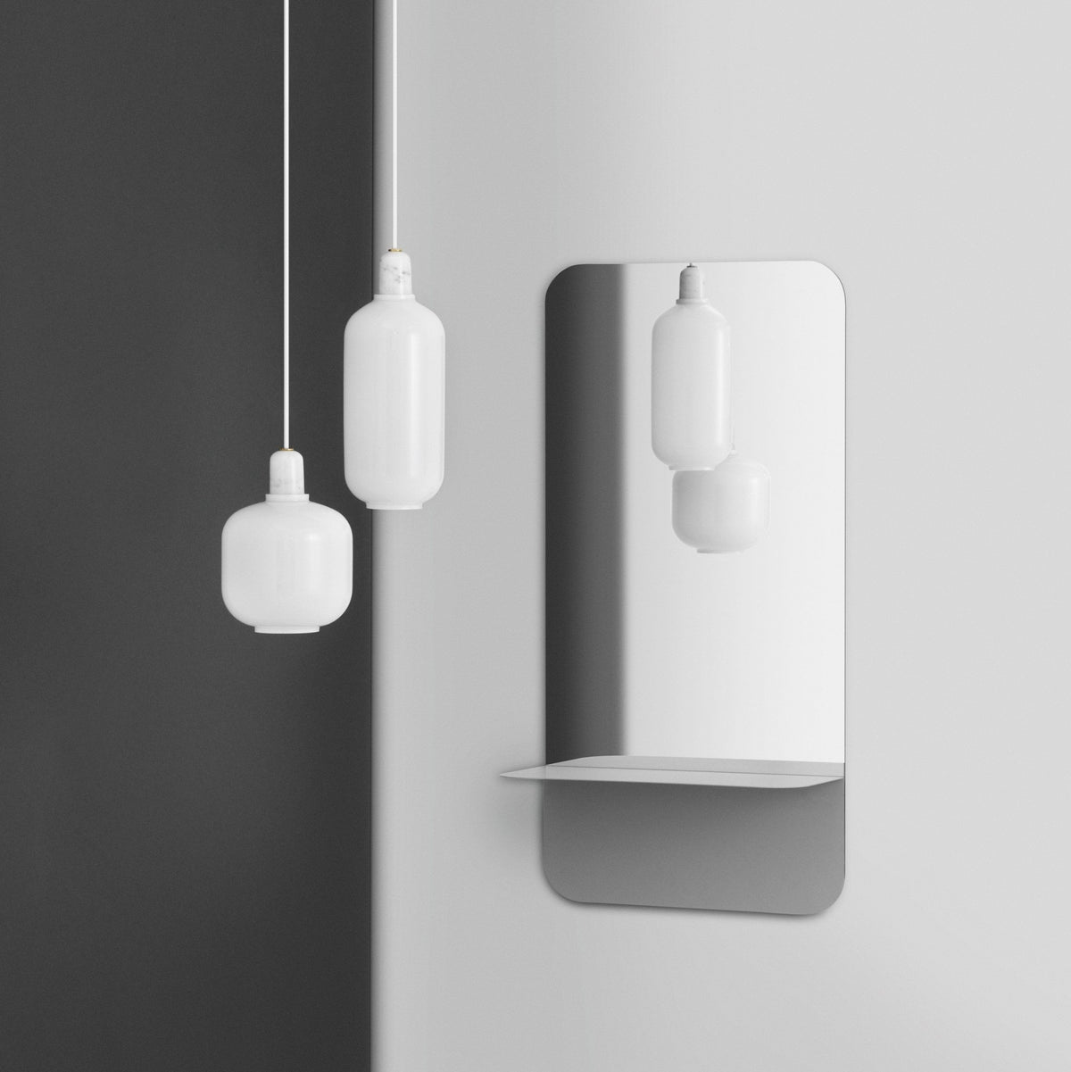 Miroir mural vertical blanc Horizon blanc - Normann Copenhagen - The Cool Republic