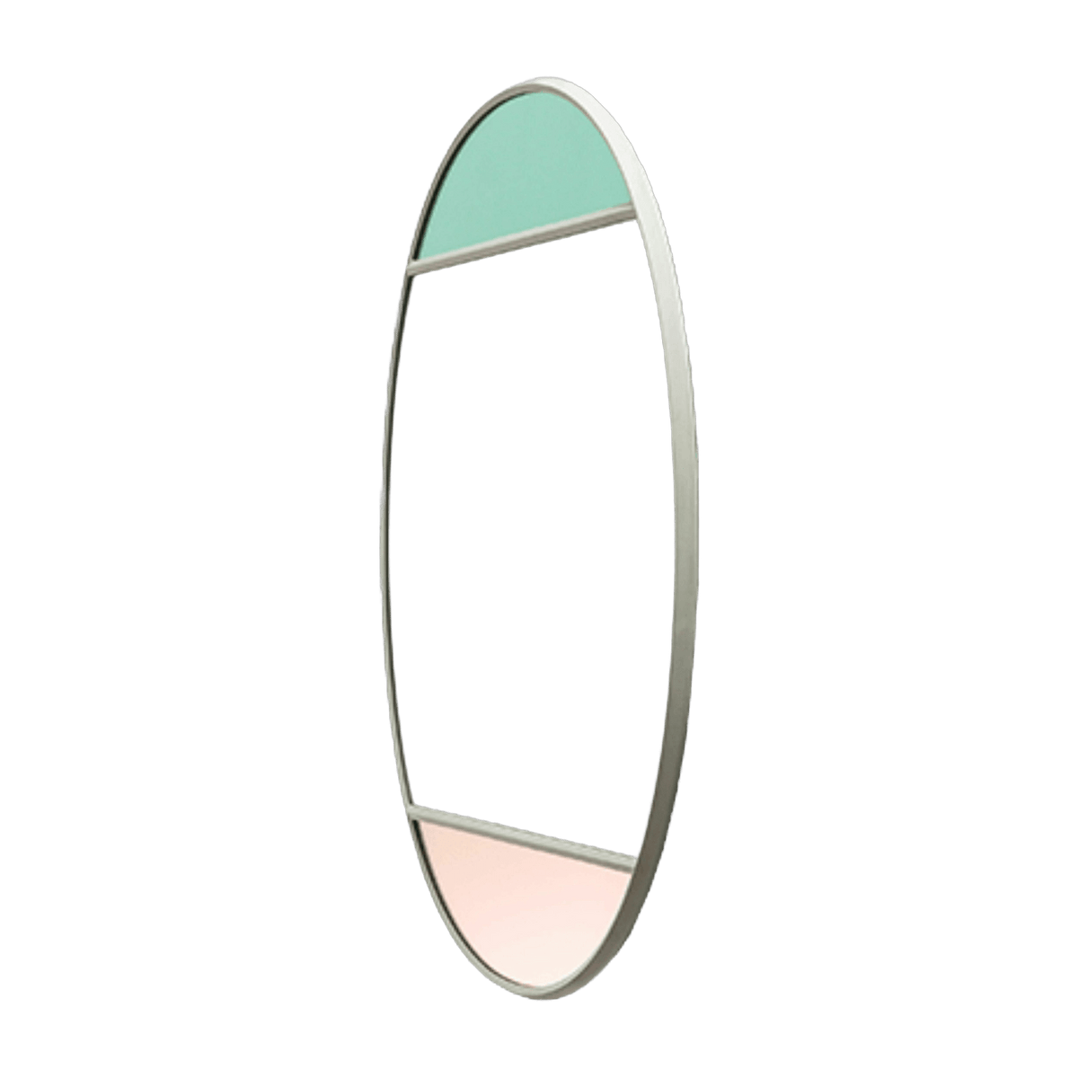 Miroir oval cadre gris 60x50 cm Vitrail - Magis - The Cool Republic