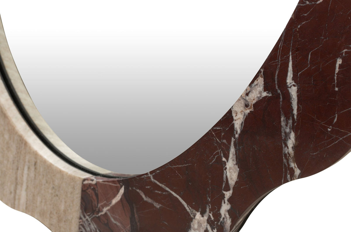 Miroir oval en marbre bicolore 65x3x91cm Celine - Versmissen - The Cool Republic