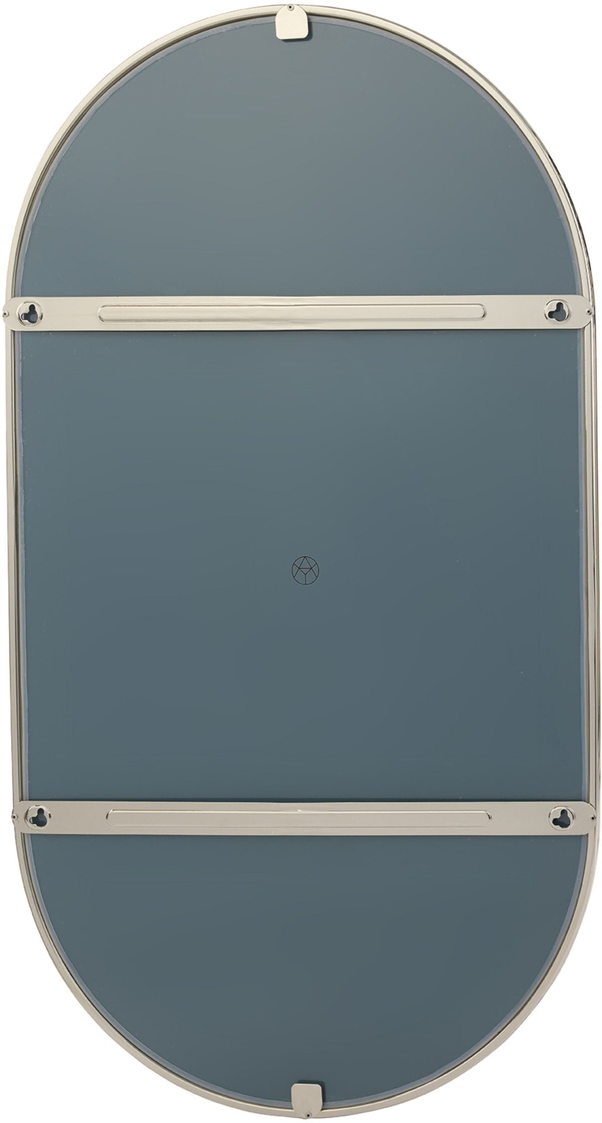 Miroir ovale anthracite en verre et acier 60x2x100cm Angui - AYTM