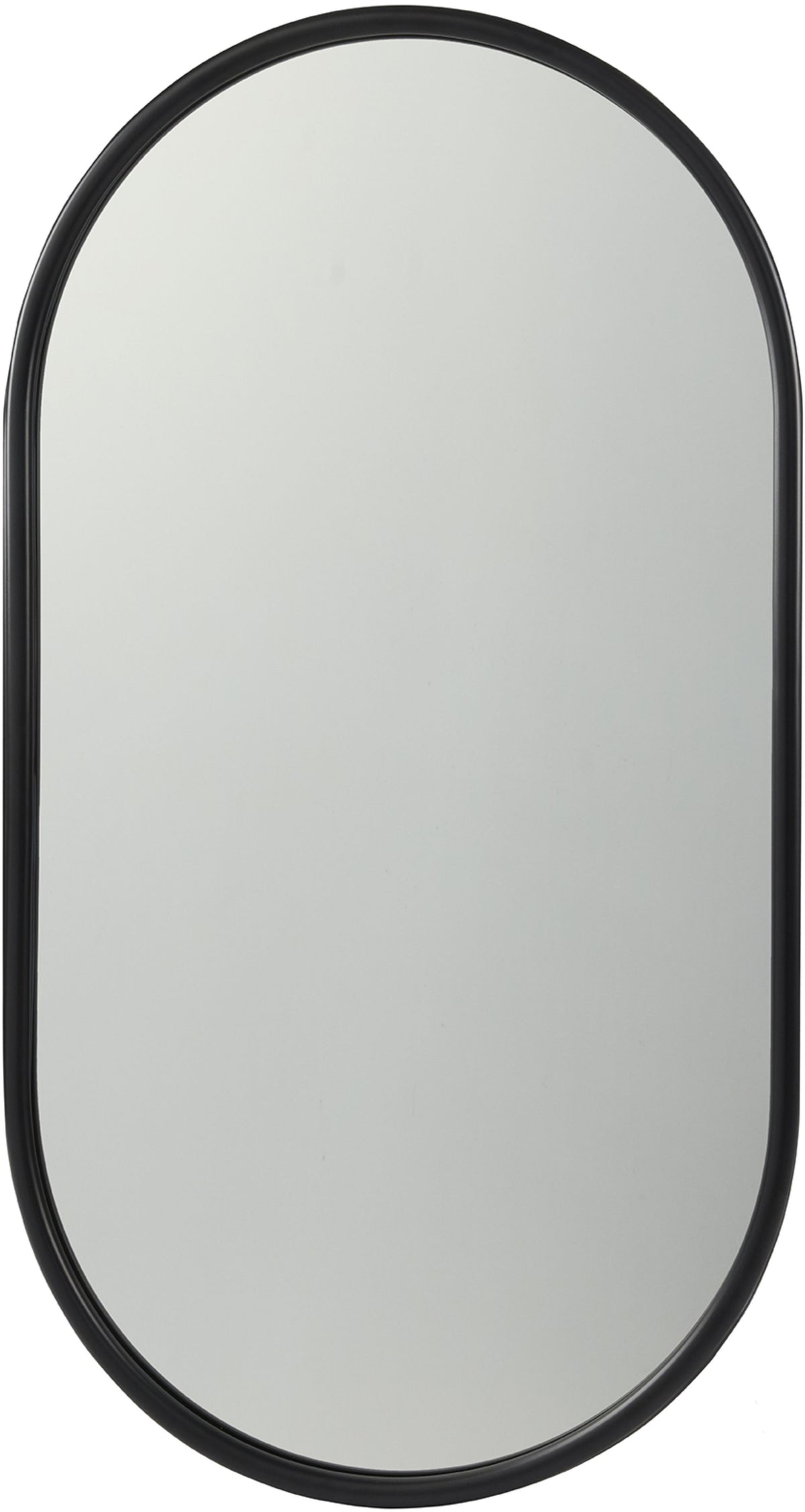 Miroir ovale anthracite en verre et acier 60x2x100cm Angui - AYTM