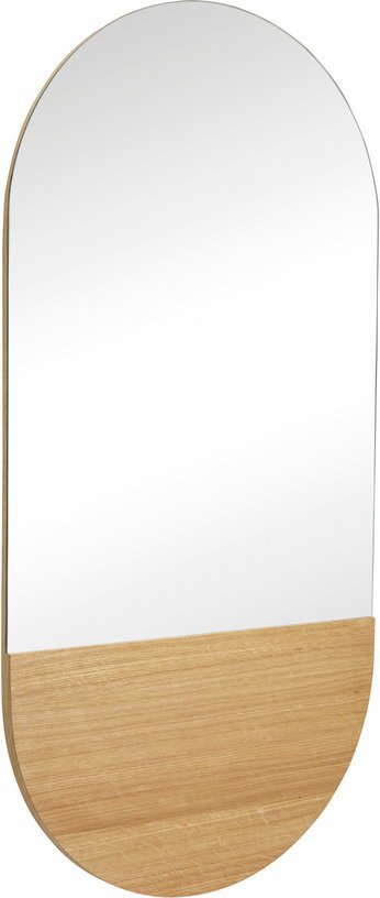Miroir ovale avec détail chêne 50 x 100 cm Crescent - Hübsch - The Cool Republic