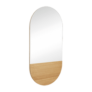 Miroir ovale avec détail chêne 50 x 100 cm Crescent - Hübsch - The Cool Republic