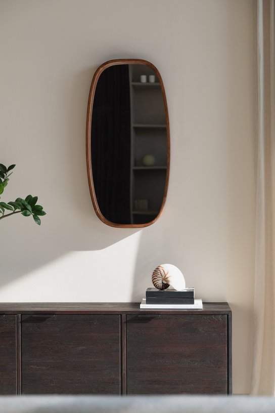 Miroir ovale en bois d’hévéa 80x40cm Sorella - The Cool Republic - The Cool Republic