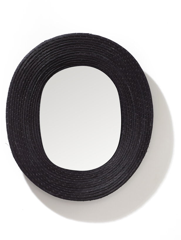 Miroir ovale en palmier noir Killa - Ames - The Cool Republic