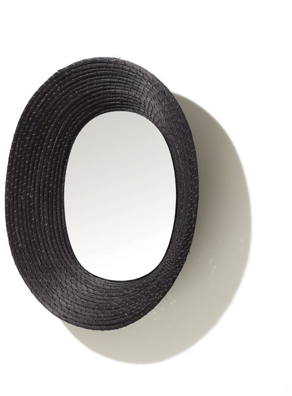 Miroir ovale en palmier noir Killa - Ames - The Cool Republic
