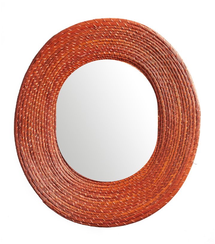 Miroir ovale en palmier rouge Killa - Ames - The Cool Republic