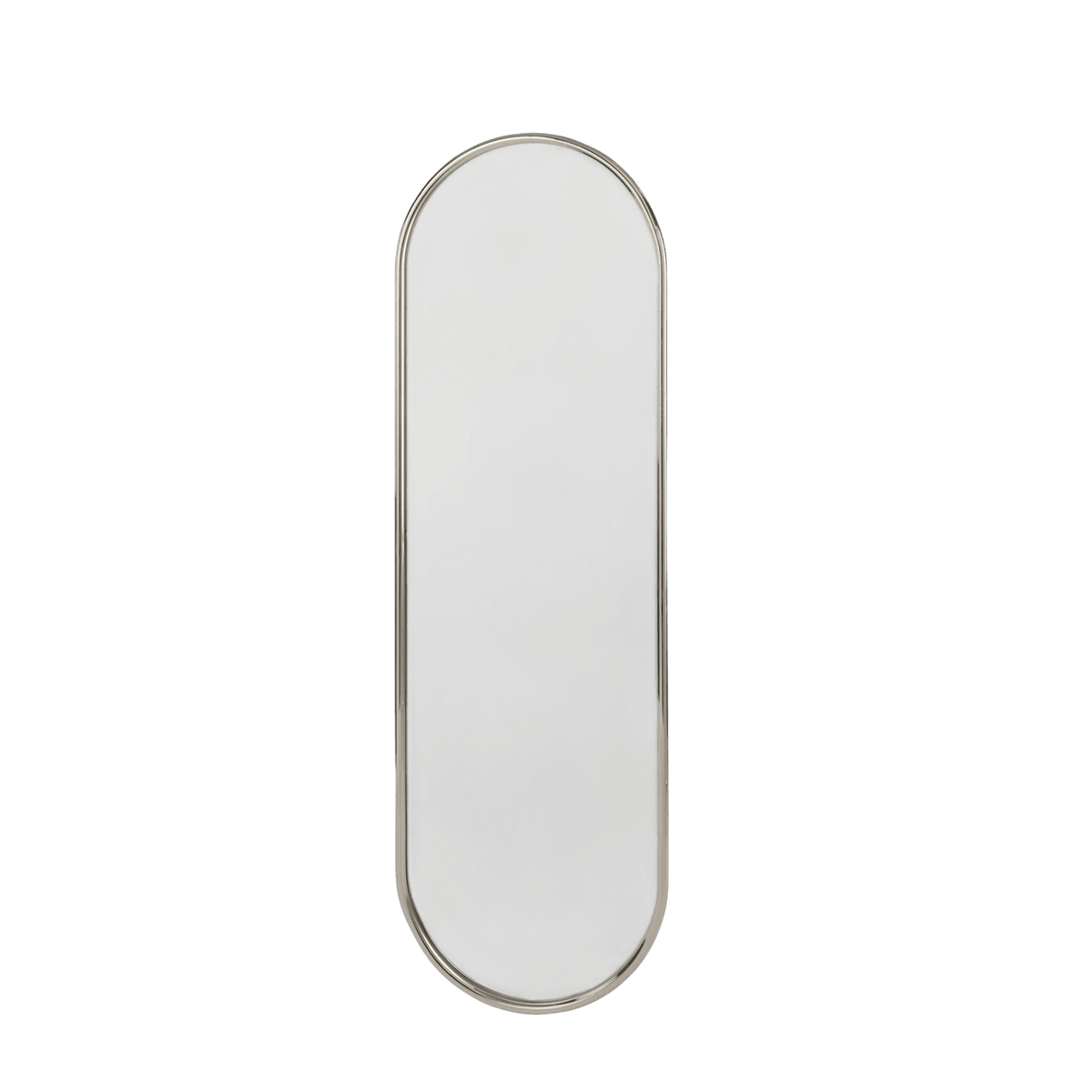 Miroir ovale en verre et acier argenté 50x2x160cm Angui - AYTM - The Cool Republic