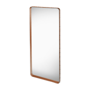 Miroir rectangulaire en cuir marron à suspendre 65x115 cm Adnet - Gubi - The Cool Republic