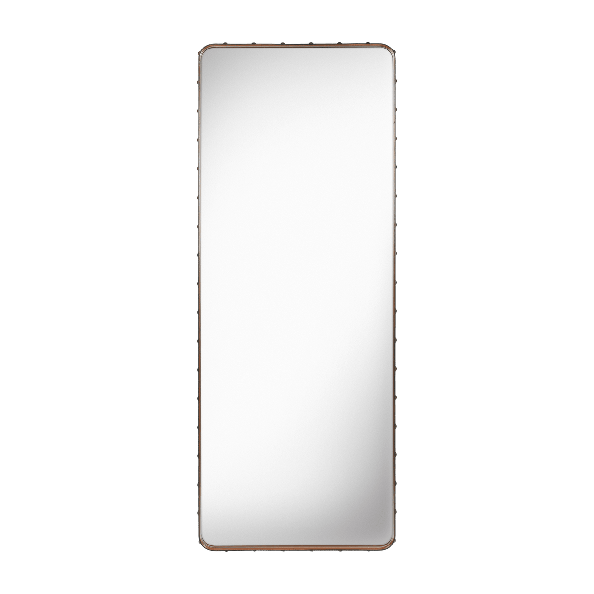 Miroir rectangulaire en cuir marron à suspendre 70x180 cm Adnet - Gubi - The Cool Republic