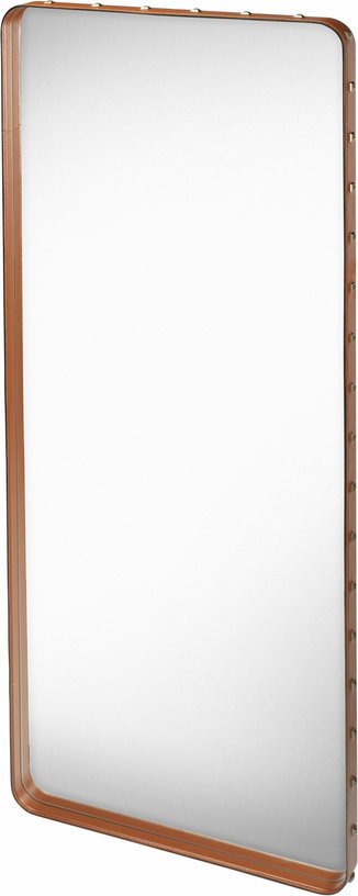 Miroir rectangulaire en cuir marron à suspendre 70x180 cm Adnet - Gubi - The Cool Republic