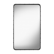 Miroir rectangulaire en cuir noir à suspendre 65x115 cm Adnet - Gubi - The Cool Republic