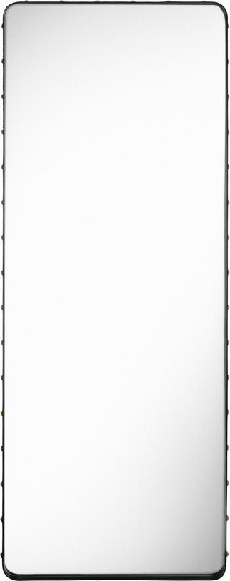 Miroir rectangulaire en cuir noir à suspendre 70x180 cm Adnet - Gubi - The Cool Republic