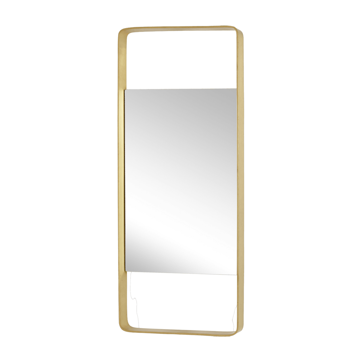 Miroir rectangulaire en laiton 76 x 31 cm - Hübsch - The Cool Republic