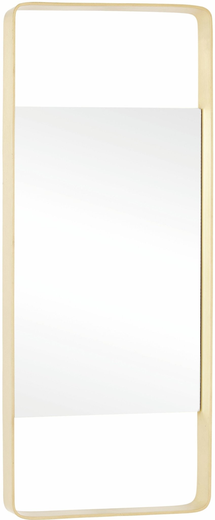 Miroir rectangulaire en laiton 76 x 31 cm - Hübsch - The Cool Republic