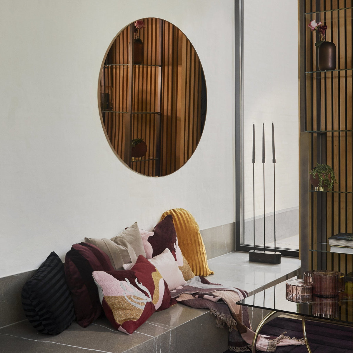 Miroir rond ambre 90 cm Circum - AYTM - The Cool Republic