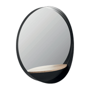 Miroir rond avec tablette en chêne Edmond - Resistub - The Cool Republic