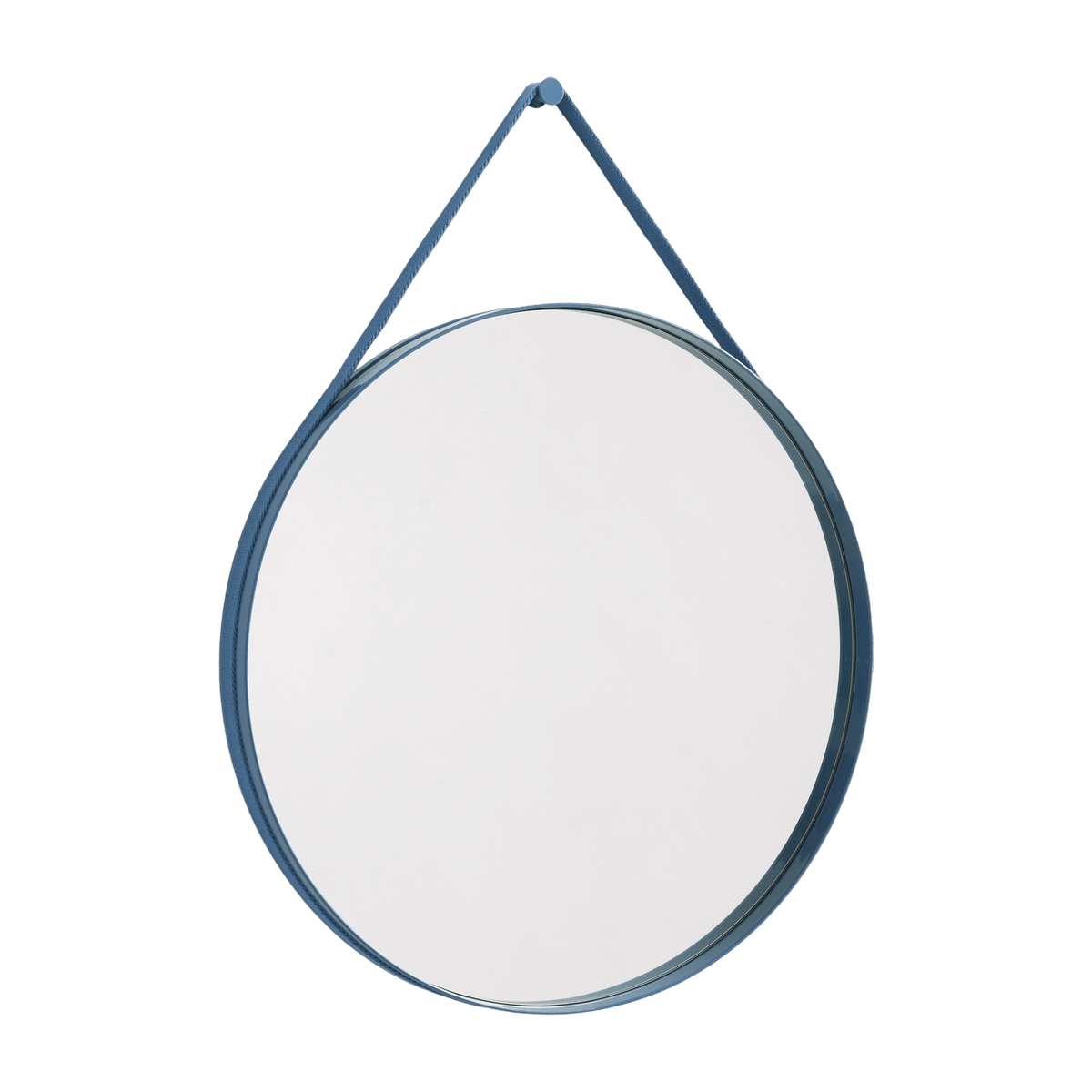 Miroir rond en acier bleu 70 cm Strap - Hay - The Cool Republic