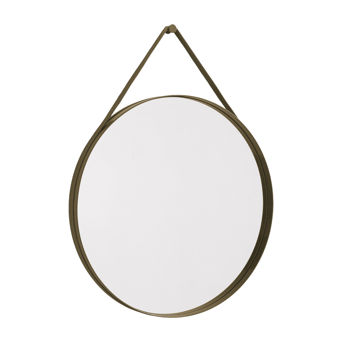 Miroir rond en acier marron clair 70 cm Strap - Hay - The Cool Republic