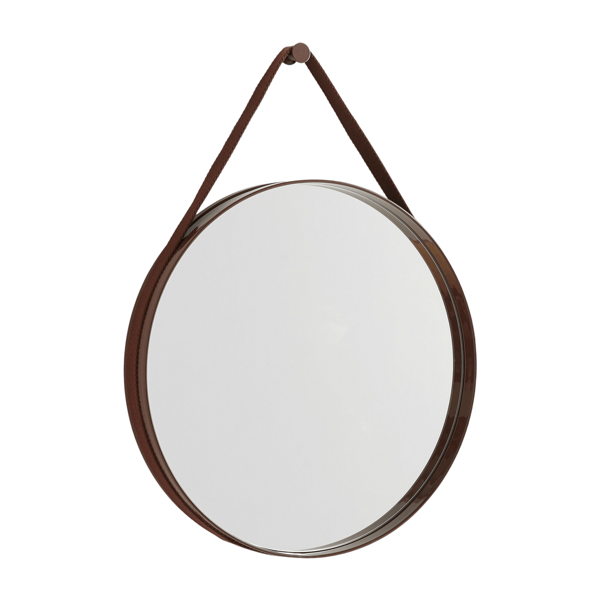 Miroir rond en acier marron foncé 50 cm Strap - Hay - The Cool Republic