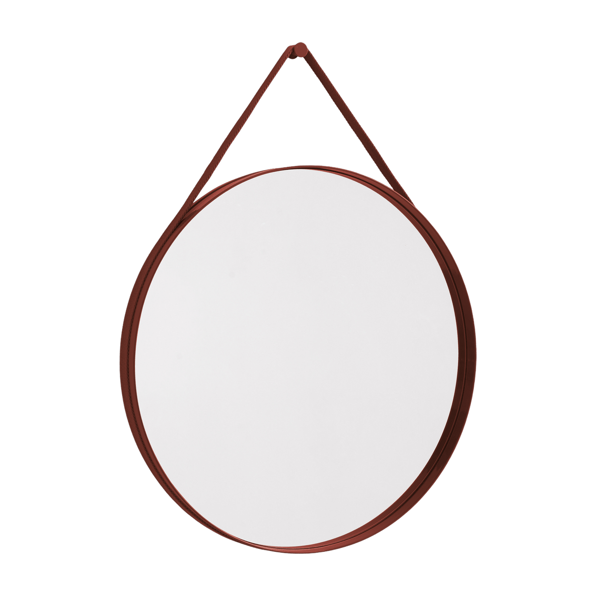 Miroir rond en acier rouge 70 cm Strap - Hay - The Cool Republic