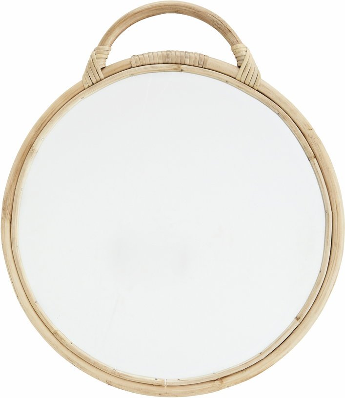 Miroir rond en bambou écru 38 cm - Madam Stoltz - The Cool Republic