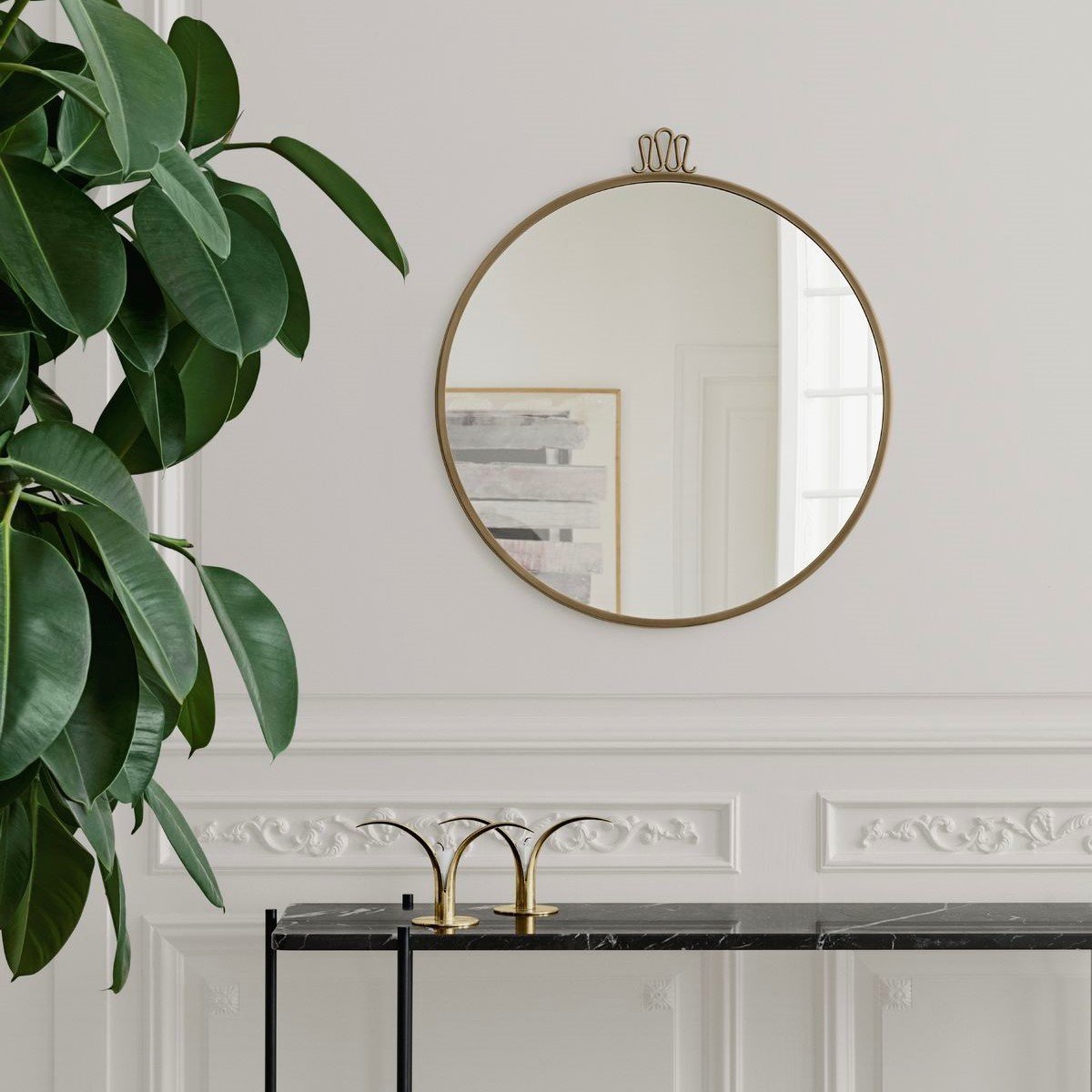 Miroir rond en laiton 42 cm Randaccio - Gubi - The Cool Republic