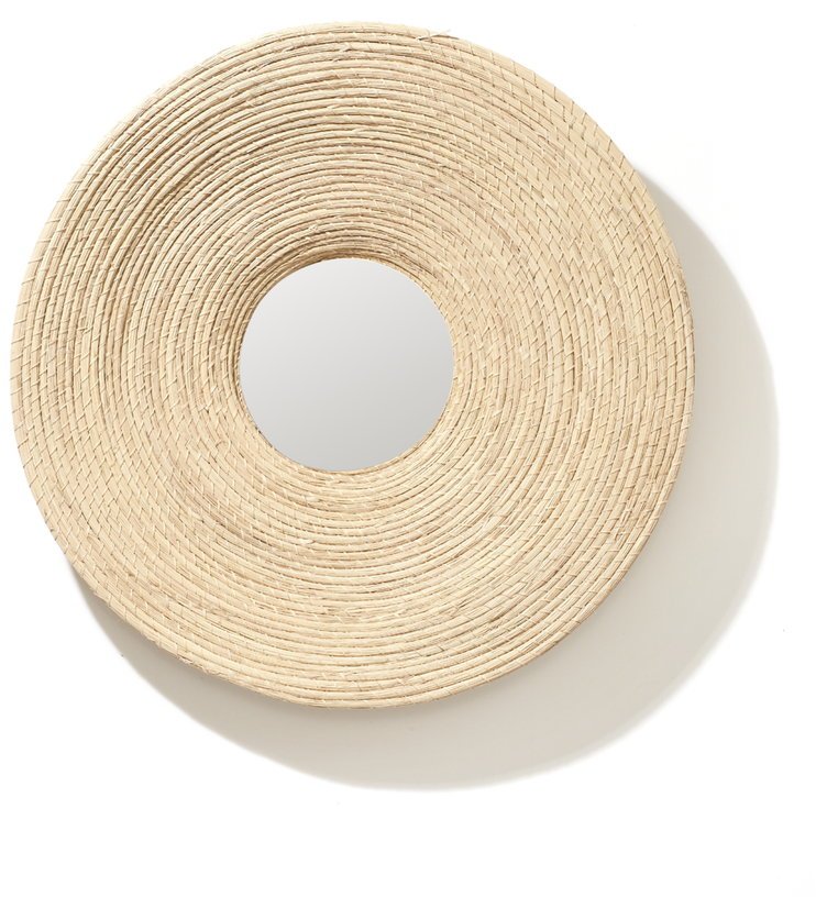 Miroir rond en palmier naturel Killa - Ames - The Cool Republic