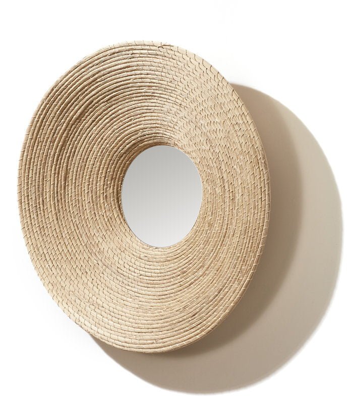 Miroir rond en palmier naturel Killa - Ames - The Cool Republic