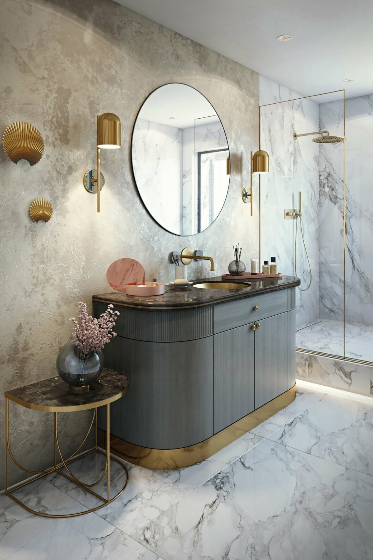 Miroir rond taupe 90 cm Circum - AYTM - The Cool Republic