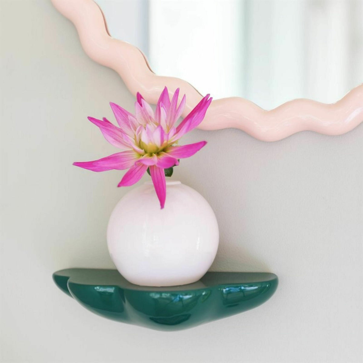 Miroir rond zigzag rose - &Klevering - The Cool Republic