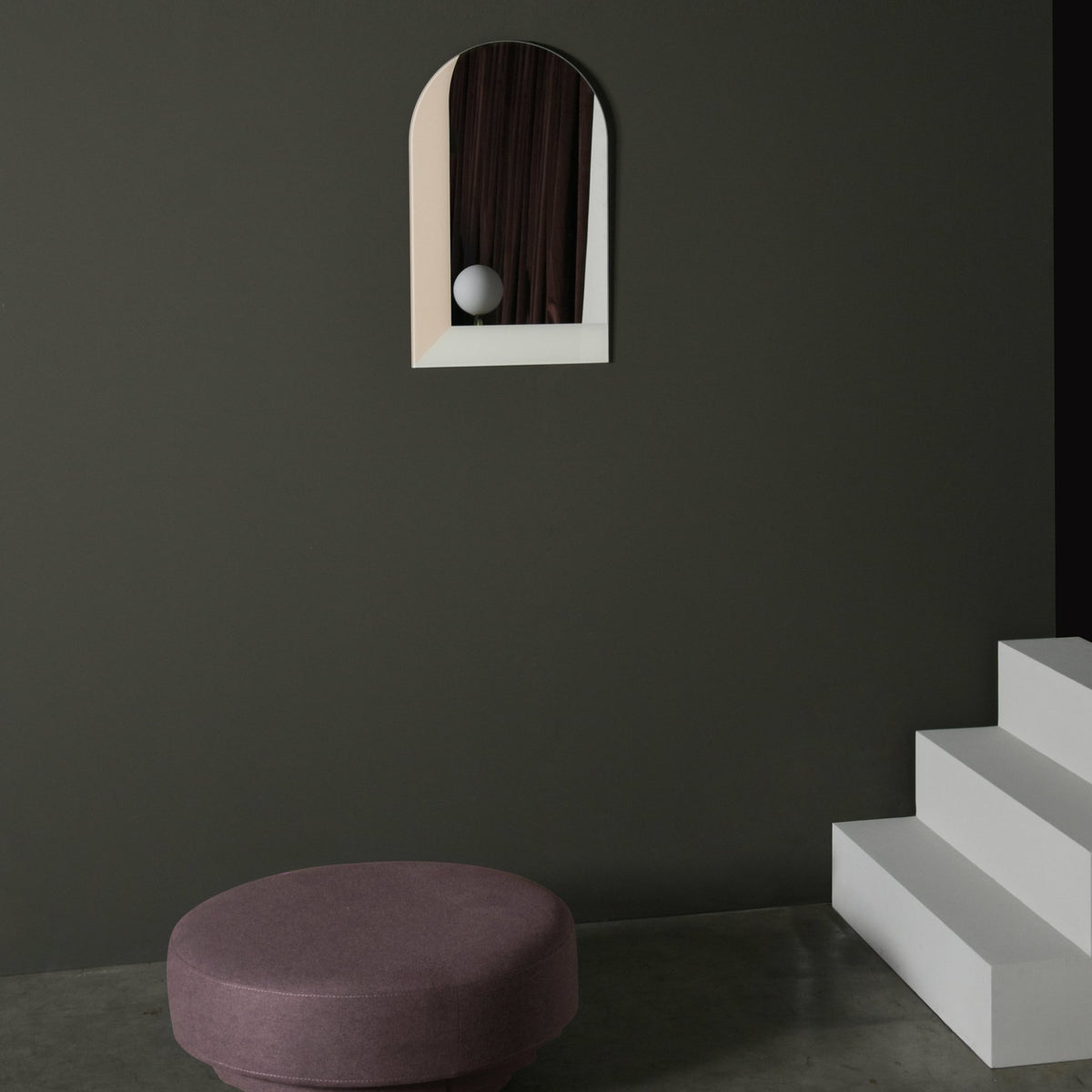 Miroir sérigraphié bordeaux et rose 110 cm Linna - ENOstudio - The Cool Republic