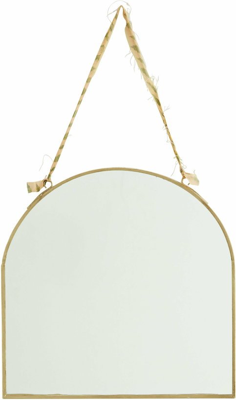 Miroir suspendu laiton et orange - Madam Stoltz - The Cool Republic