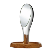 Miroir transparent avec support en chêne Moon - Nude Glass - The Cool Republic