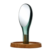 Miroir vert avec support en chêne Moon - Nude Glass - The Cool Republic