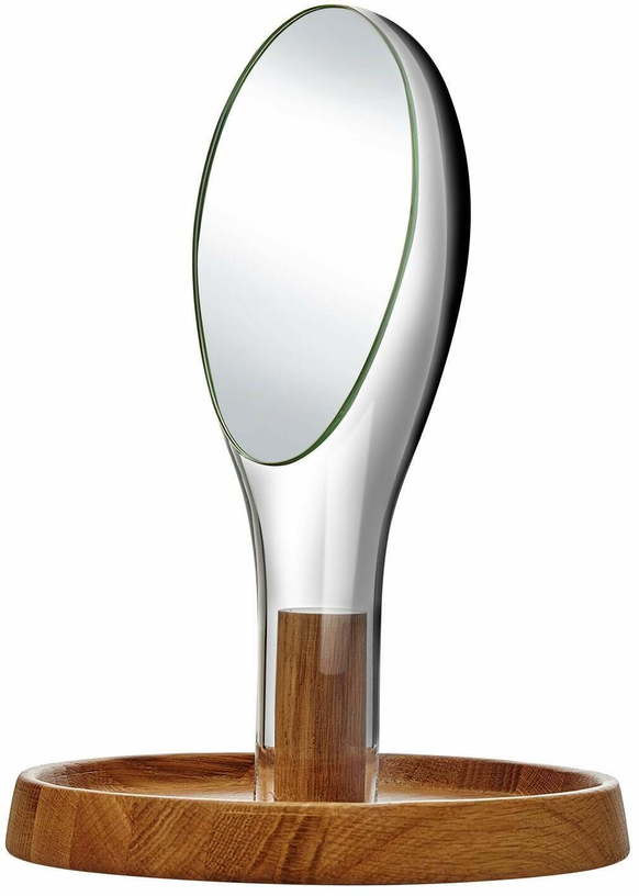 Miroir vert avec support en chêne Moon - Nude Glass - The Cool Republic