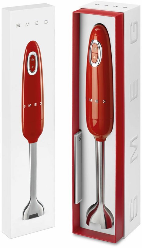 Mixeur plongeant rouge Années 50 - Smeg - The Cool Republic