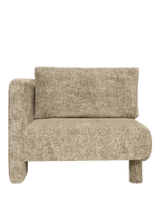 Module d'angle de canapé avec accoudoir en velours poppy beige et noir L Dase - Ferm Living - The Cool Republic