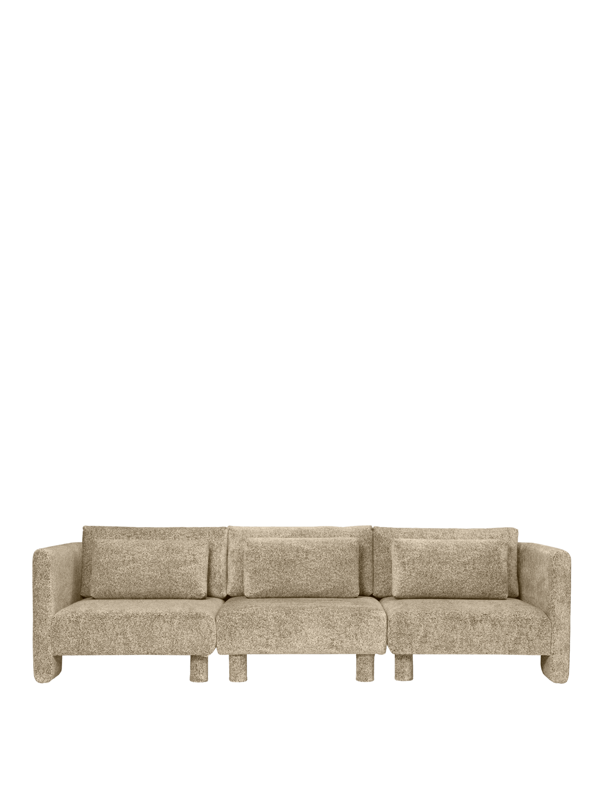 Module d'angle de canapé avec accoudoir en velours poppy beige et noir L Dase - Ferm Living - The Cool Republic