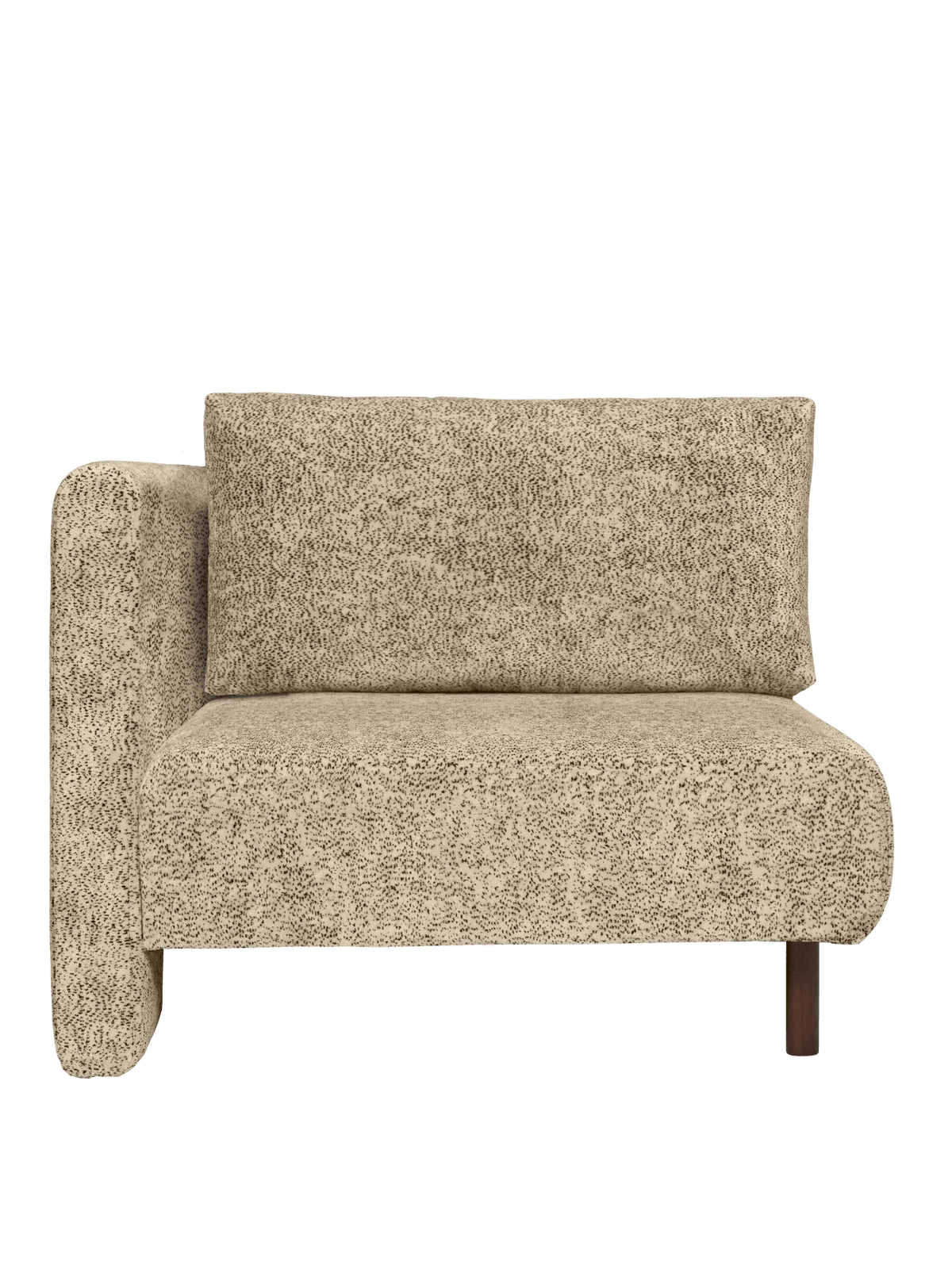 Module d'angle de canapé avec accoudoir en velours poppy beige et noir L Dase - Ferm Living - The Cool Republic