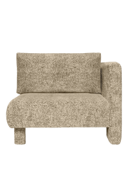 Module d'angle de canapé avec accoudoir en velours poppy beige et noir R Dase - Ferm Living - The Cool Republic