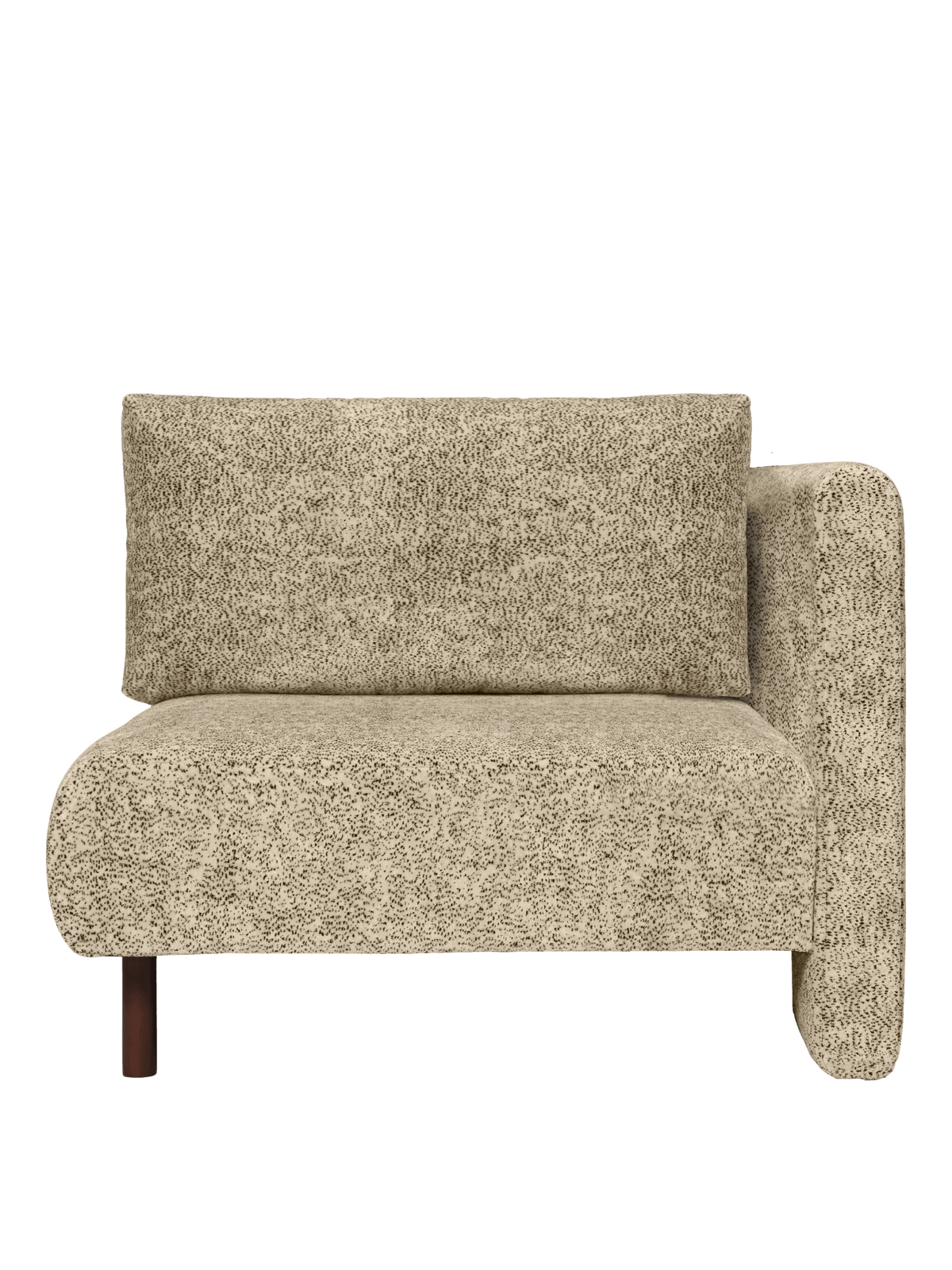 Module d'angle de canapé avec accoudoir en velours poppy beige et noir R Dase - Ferm Living - The Cool Republic