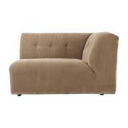 Module d'angle droit 2 places en velours côtelé marron Vint - Hkliving - The Cool Republic
