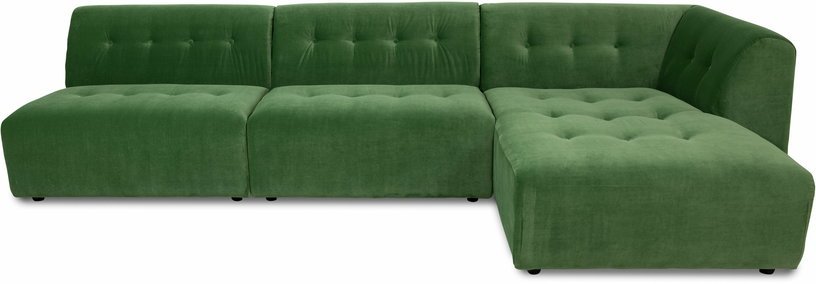 Module d'angle droit 2 places en velours vert Vint - Hkliving - The Cool Republic