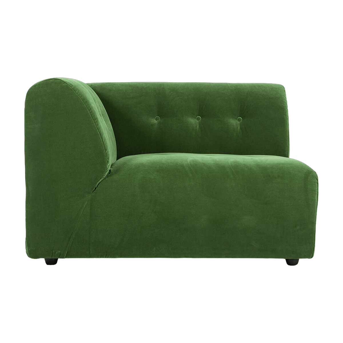 Module d'angle gauche 2 places en velours vert Vint - Hkliving - The Cool Republic