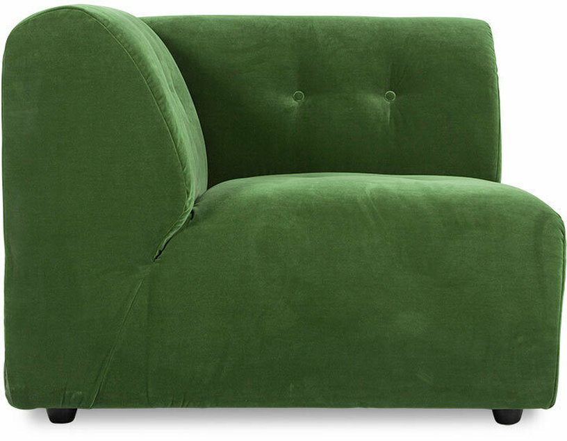 Module d'angle gauche en velours vert Vint - Hkliving - The Cool Republic